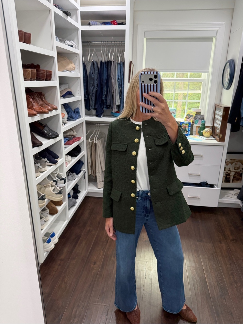 Pomander Place Classic Dark Green with Gold Button-Front Jacket XS NWT - Picture 4 of 6